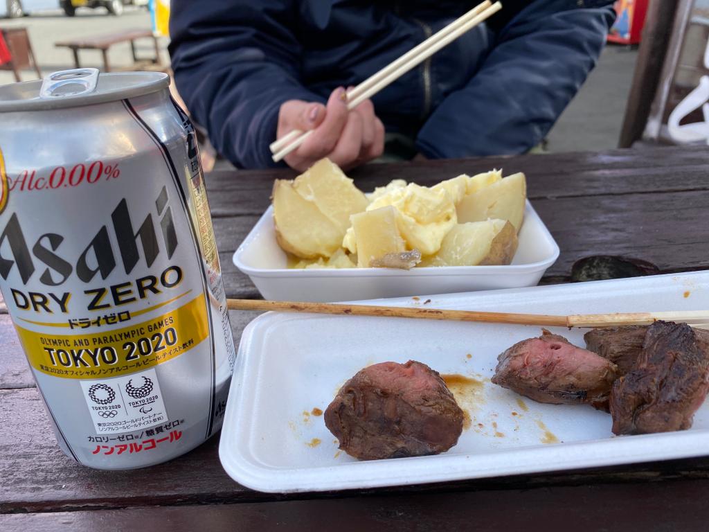 去年は山の上で鹿肉(*´▽｀*)